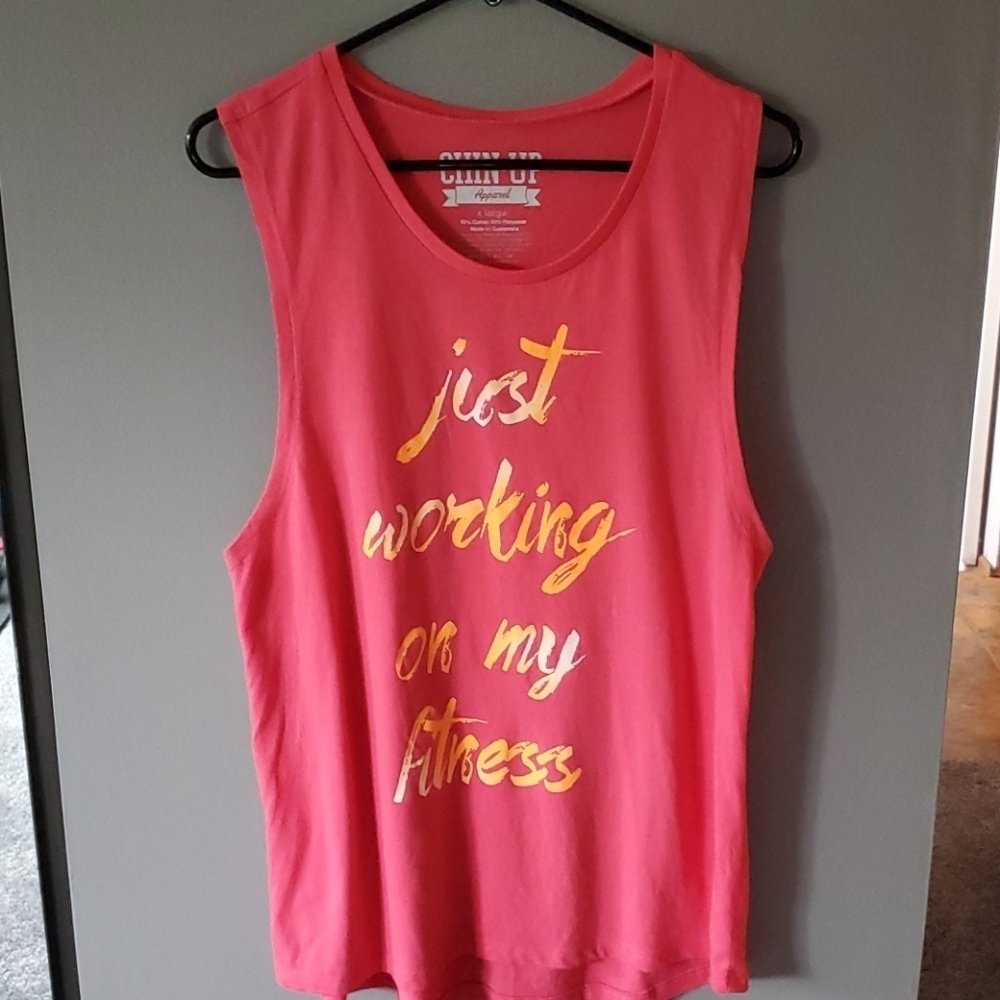 Chin Up Apparel Crew Neck Graphic Tank Top